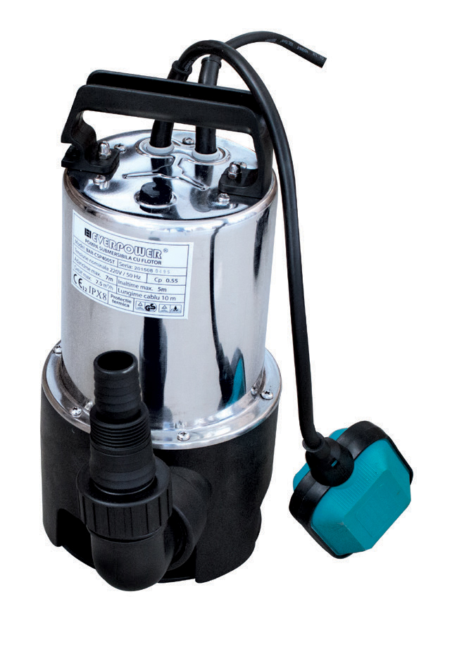 Pompa submersibila inox cu flotor apa murdara, 750W, 220V cu plutitor Ermetiq BAR-CSP750ST BAR-CSP750ST