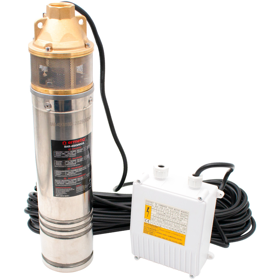 Pompa submersibila de adancime 0.75kW, H refulare 56m, panou comanda Ermetiq BAR-4SKM100A BAR-4SKM100A