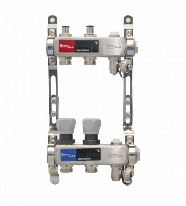  Distribuitor incalzire in pardoseala 1, 2 cai, debitmetre, aerisitor manual Everline EVP-DSA3411/2 EVP-DSA3411/2