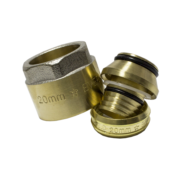  Racord eurocon teava PEX-AL-PEX 20 mm, filet 3/4, alama nichelata distribuitor Everline EVP-DXP20 EVP-DXP20