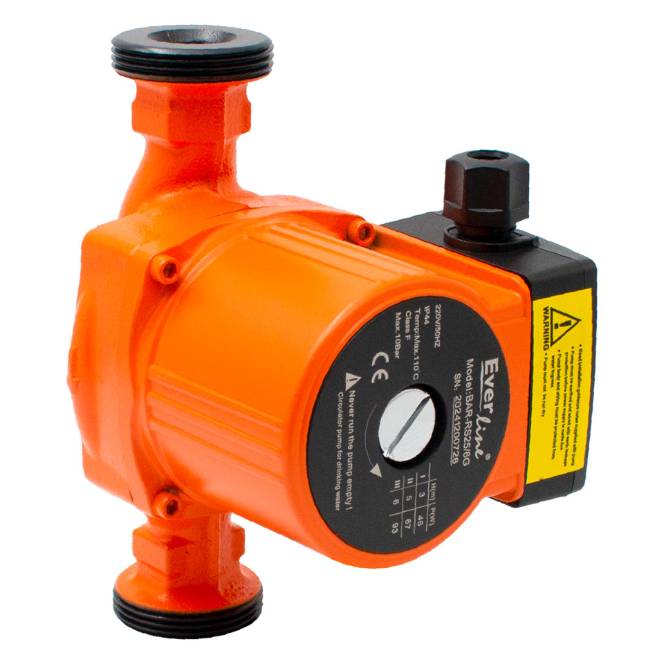  Pompa recirculare 25/6G, 180mm, 3 trepte viteza, pentru instalatii incalzire Everline BAR-RS25/6G BAR-RS25/6G