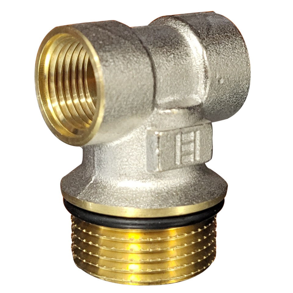  Teu capat distribuitor 1x1/2, alama nichelata, pentru incalzire pardoseala Everline EVP-ET112 EVP-ET1112