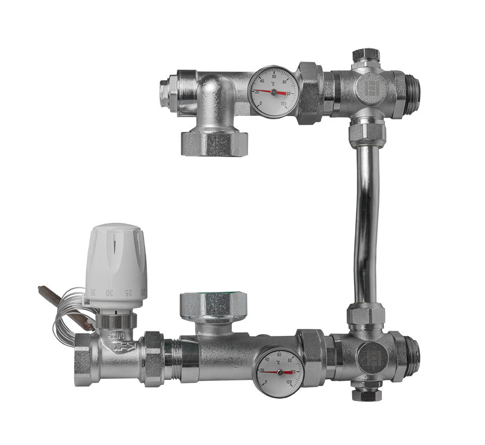  Kit de amestec fara pompa 130mm 1 pentru incalzire in pardoseala Everline EVP-XF130 EVP-XF130