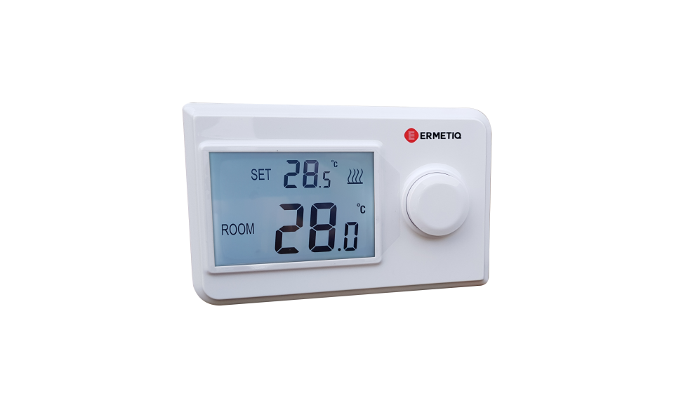  Termostat de ambient cu fir , neprogramabil, display LCD, montaj pe perete Ermetiq TA-HT19N TA-HT19N