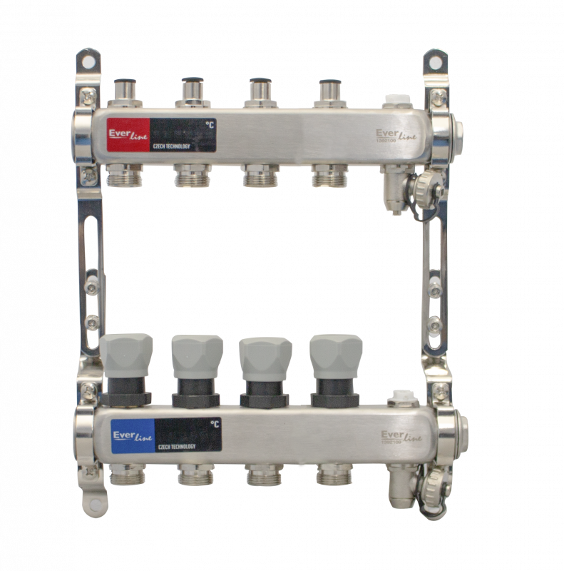  Distribuitor incalzire pardoseala 1, 4 cai aerisitor manual, robinet golire Everline EVP-DSA3411/4 EVP-DSA3411/4