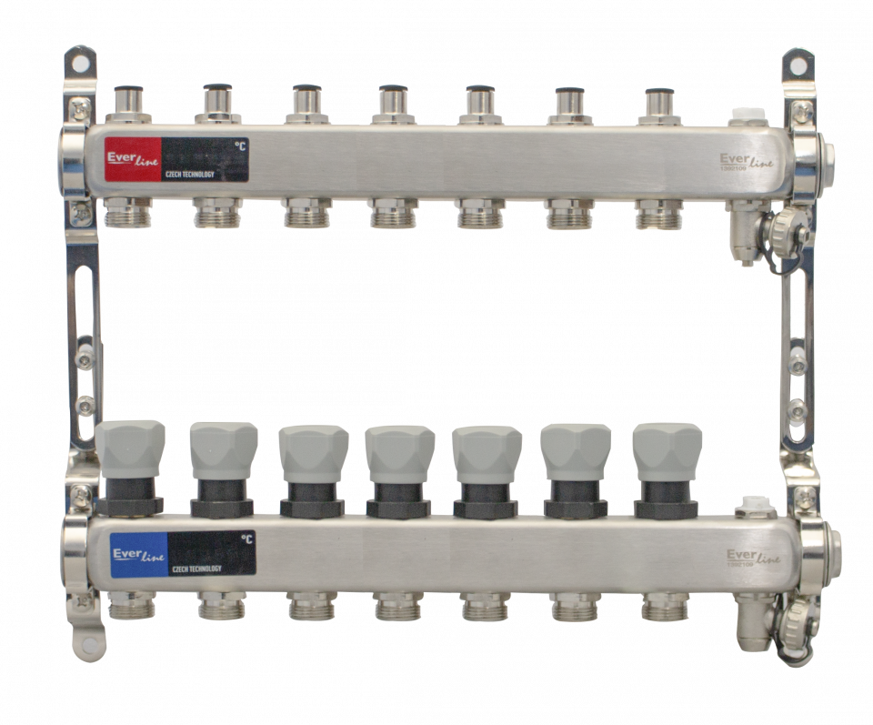  Distribuitor incalzire pardoseala 1, 7 cai aerisitor manual, robinet golire Everline EVP-DSA3411/7 EVP-DSA3411/7
