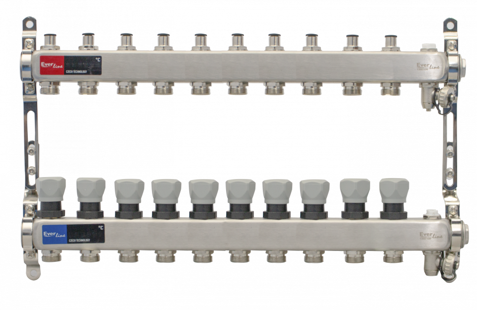  Distribuitor incalzire pardoseala 1, 10 cai aerisitor manual, robinet golire Everline EVP-DSA3411/10 EVP-DSA3411/10