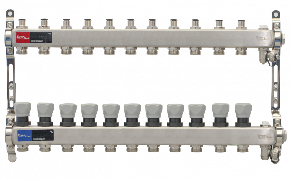  Distribuitor incalzire pardoseala 1, 11 cai aerisitor manual, robinet golire Everline EVP-DSA3411/11 EVP-DSA3411/11