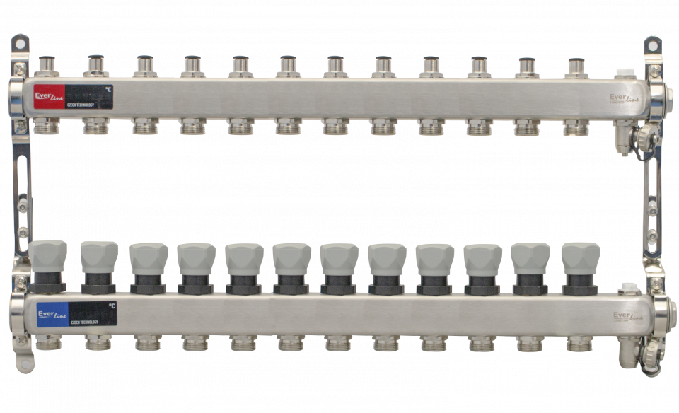  Distribuitor incalzire pardoseala 1, 12 cai aerisitor manual, robinet golire Everline EVP-DSA3411/12 EVP-DSA3411/12