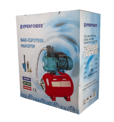  Hidrofor cu ejector 1.1kW si rezervor 24L Everline BAR-TDP370/24 BAR-TDP370/24