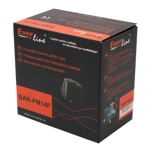  Presostat mecanic pentru pompa si hidrofor 1/4 FI, reglabil 1.4-2.8bar, 230V Everline BAR-PM14F BAR-PM14F