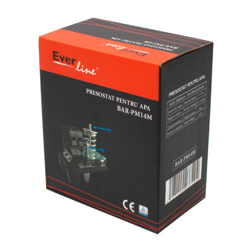 Presostat mecanic pentru pompa si hidrofor 1/4 FE, reglabil 1.4-2.8bar, 230V Everline BAR-PM14M BAR-PM14M