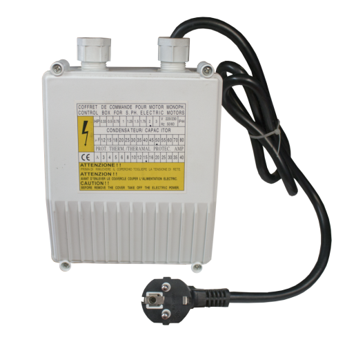  Panou comanda pompa submersibila 0.75kW, cu protectie si condensator integrat 4SKM100/60 4SKM100/60