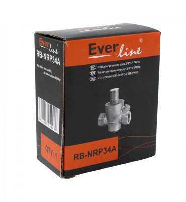  Reductor de presiune pentru apa 3/4 FF, PN16, G3/4, corp din alama nichelata Everline RB-NRP34A RB-NRP34A