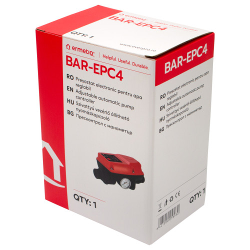  Presostat electronic cu manometru, protectie lipsa apa si control automat Ermetiq BAR-EPC4 BAR-EPC4