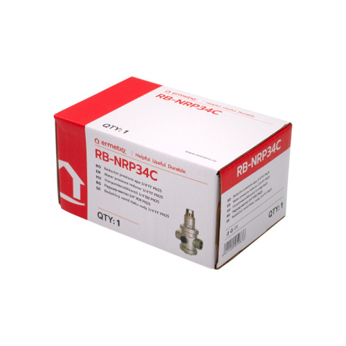  Reductor de presiune pentru apa 3/4 FF, PN25, reglabil, corp din alama nichelata Ermetiq RB-NRP34C RB-NRP34C