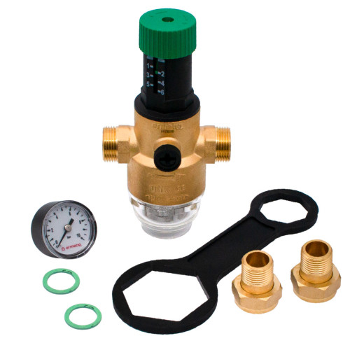  Reductor de presiune apa 1/2, manometru si filtru, reglabil 1-6 bar, corp alama Ermetiq RB-NRP12D RB-NRP12D