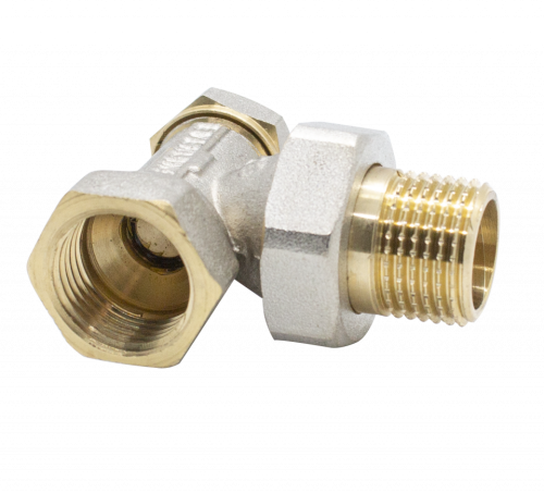  Robinet coltar retur radiator 1/2 MF, alama nichelata, pentru calorifer Everline EVP-DT12MF EVP-DT12MF