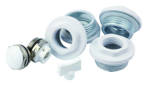  Set accesorii radiator 7 piese, alb, cu reductii, dop si aerisitor manual Everline EVP-RC11/12FDS7
