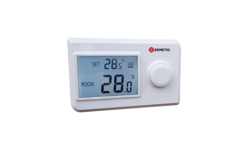  Termostat de ambient cu fir , neprogramabil, display LCD, montaj pe perete Ermetiq TA-HT19N