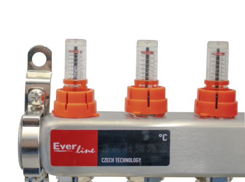  Set distribuitor incalzire pardoseala inox 1, 6 cai, debitmetre integrate Everline EVP-DSC3411/6 EVP-DSC3411/6