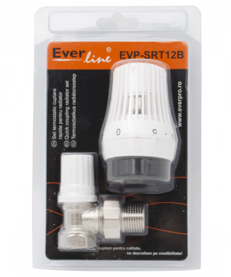  Set termostatic radiator cuplare rapida 1/2, cap termostatic cu robinet coltar Everline EVP-SRT12B EVP-SRT12B