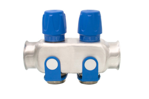  Distribuitor din inox echipat cu robinet On/Off, 2 cai, 1