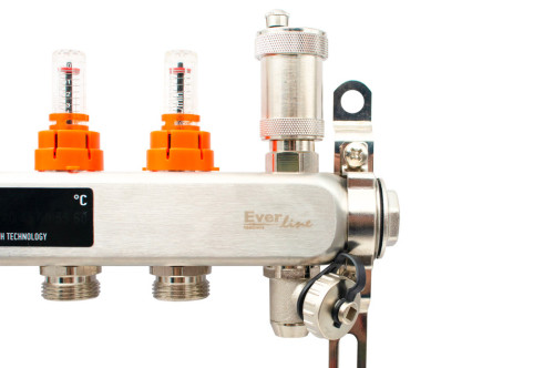  Set distribuitor inox 1 3 cai, cu debimetre automate si robineti golire Everline EVP-DSF3411/3 EVP-DSF3411/3