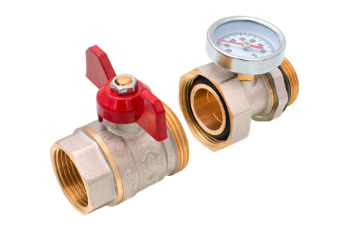  Robinet trecere cu olandez si termometru 1 MF, pentru instalatii de incalzire Ermetiq ER-RH11 ER-RHT11