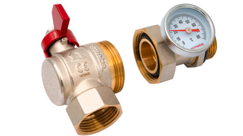  Robinet coltar cu olandez si termometru 1 MF, pentru instalatii de incalzire Ermetiq ER-CHT11 ER-CHT11