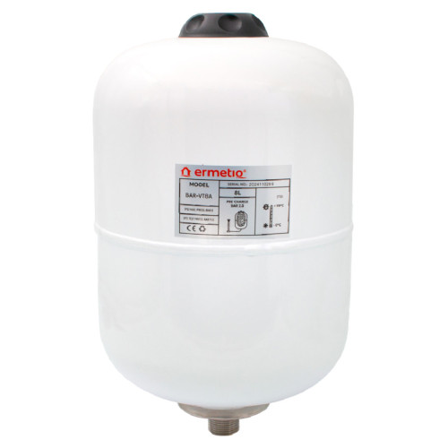  Vas de expansiune sanitar 8L pentru apa calda menajera, membrana EPDM Ermetiq BAR-VT8A BAR-VT8A
