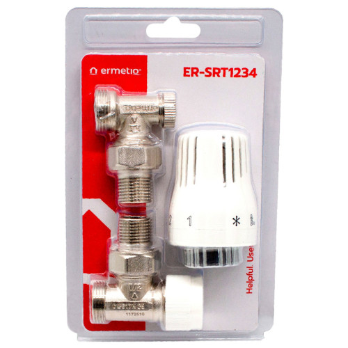  Set termostatic radiator 1/2x3/4, cap termostatic, robineti tur si retur Ermetiq ER-SRT1234 ER-SRT1234
